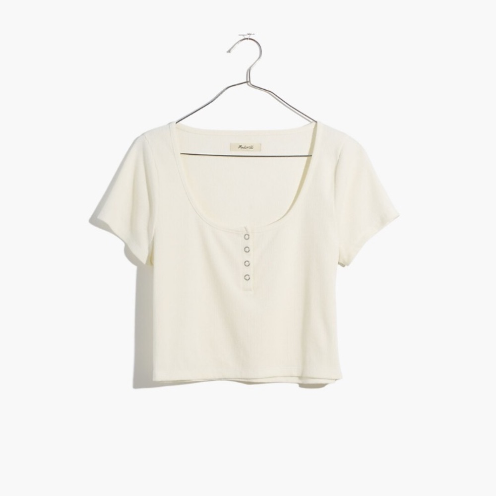 Madewell Ribbed Henley High-Crop Tee